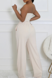 Light Blue Casual Heart Shaped Pocket Strapless Sleeveless Two Pieces