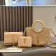 Yellow Casual Daily Letters Fringed Trim Bags