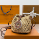 Yellow Brown Casual Daily Letters Weave Bags