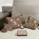 Khaki Casual Daily Letters Zipper Bags
