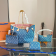 Blue Casual Daily Letters Zipper Bags