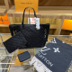 Black Casual Daily Letters Zipper Bags