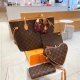 Brown Casual Daily Letters Zipper Bags