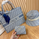 Blue Casual Daily Letters Patchwork Bags