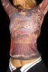 Burgundy Casual Print Patchwork O Neck Tops