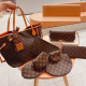 Brown Casual Daily Letters Zipper Bags