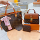 Brown Casual Daily Letters Patchwork Bags