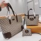 Brown Casual Letters Contrast Bags