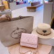 Khaki Casual Daily Letters Chains Bags