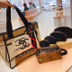 Brown Casual Daily Letters Zipper Bags