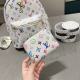White Casual Daily Letters Zipper Bags