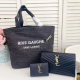 Black Casual Daily Letters Patchwork Bags