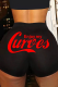 Black Red Sexy Sportswear Print Patchwork