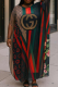Red Casual Print Patchwork O Neck Irregular Dresses