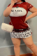 Red Casual Letters Pocket O Neck Wrapped Skirt Dresses