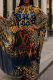 Blue Casual Print Patchwork O Neck Irregular Dresses