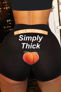Black Sexy Sportswear Print Patchwork