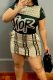 Khaki Casual Letters Pocket O Neck Wrapped Skirt Dresses