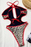 Leopard Print Sexy Leopard Print Hollow Out Swimwears