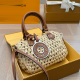 Yellow Brown Casual Daily Letters Weave Bags