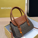 Brown Casual Daily Letters Patchwork Bags