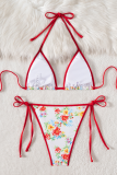 Colour Sexy Print Strap Design Swimwears