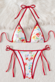 Colour Sexy Print Strap Design Swimwears