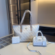 White Casual Daily Letters Zipper Bags
