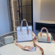 White Casual Daily Letters Zipper Bags
