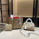 Khaki Casual Daily Letters Zipper Bags