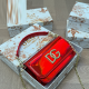 Fluorescent Red Casual Daily Letters Chains Bags