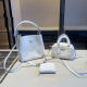 White Casual Daily Letters Zipper Bags