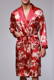 Black Daily Print Strap Design Turndown Collar Outerwear
