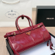 Burgundy Casual Daily Letters Zipper Bags