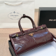 Deep Red Casual Daily Letters Zipper Bags