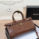 Brown Casual Daily Letters Zipper Bags