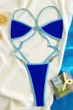 Leopard Print Sexy Pearls Decor Contrast Swimwears