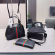 Black Casual Daily Letters Zipper Bags