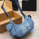 Blue Casual Daily Letters Zipper Bags