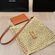 Yellow Brown Casual Daily Letters Weave Bags