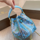 Blue Casual Daily Print Chains Bags