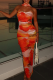 Red Sexy Print Strapless Long Dresses