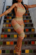 Colour Sexy Stripe Backless O Neck Skinny Jumpsuits