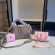 Khaki Pink Casual Daily Letters Chains Bags