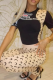 Black Casual Print O Neck Short Sleeve Two Pieces