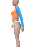 Grass Green Sexy Patchwork Swimwears
