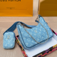 Baby Blue Casual Daily Letters Chains Zipper Bags