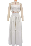 Pink Casual Solid Color Ruched Spaghetti Strap Sleeveless Two Pieces