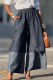 Black Casual Solid Color Patchwork High Waist Loose Denim Jeans