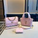 Pink Casual Daily Letters Chains Bags